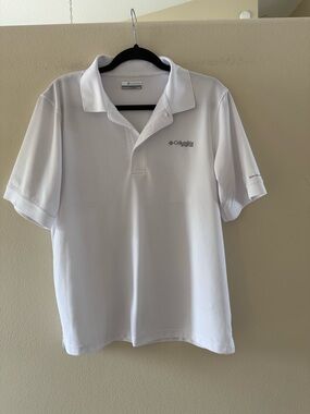 Columbia White Men's Short-Sleeve Omni-Shade Vented Polo